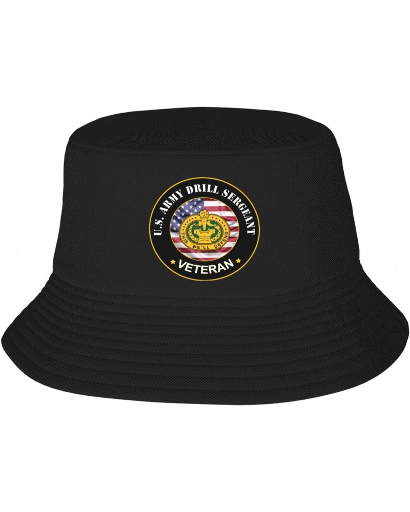 US Army Drill Sergeant Veteran Stay Cool and Stylish with Our Trendy Bucket Hats - Perfect for Summer Fun and Outdoor Adventu...