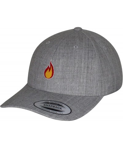 Fire Curved Bill Snapback Outdoor Cap Firepit Camping Heather Grey $14.03 Baseball Caps