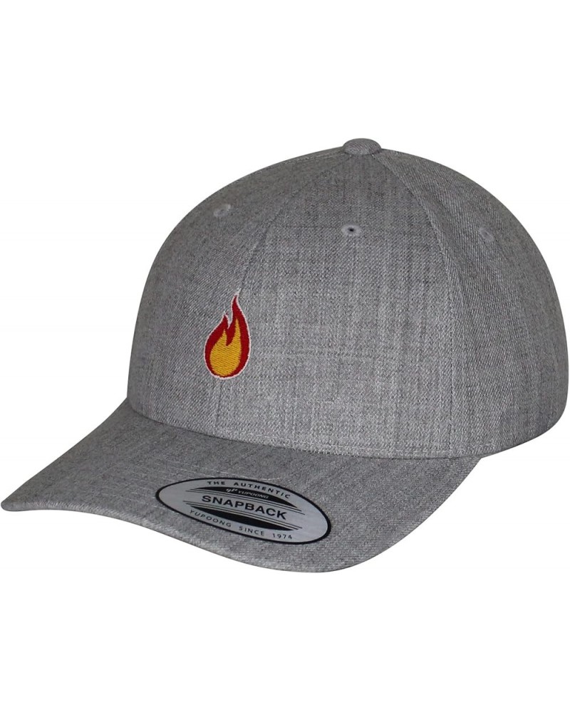 Fire Curved Bill Snapback Outdoor Cap Firepit Camping Heather Grey $14.03 Baseball Caps