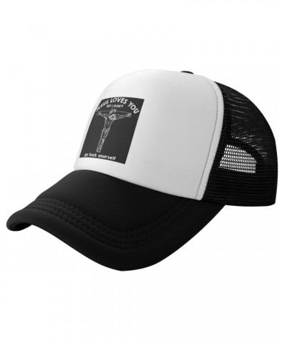 Jesus Loves You But I Don't Go Fuck Yourself Baseball Hats for Men Adjustable Gift for Women Trucker Cap Black $10.11 Basebal...