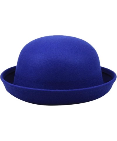 Winter Wool Knit Cloche Hat 1920 Vintage Benie Cap Bowler Church Bucket Hat for Women Ladies Blue $6.11 Bucket Hats