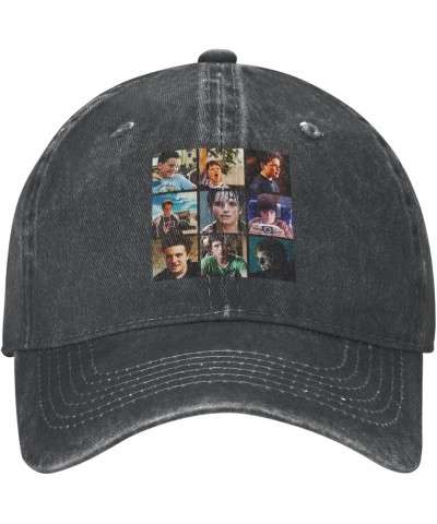 Washed Cowboy Baseball Cap Snapback Hats Adjustable Dad Hat Trucker Hats for Women Men Black Black $11.39 Baseball Caps