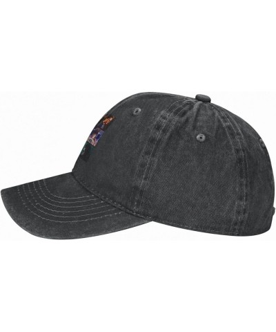 Washed Cowboy Baseball Cap Snapback Hats Adjustable Dad Hat Trucker Hats for Women Men Black Black $11.39 Baseball Caps