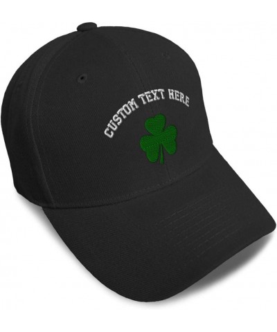 Custom Baseball Cap Shamrock Irish Embroidery Acrylic Dad Hats for Men & Women Black Personalized Text Here $14.03 Baseball Caps