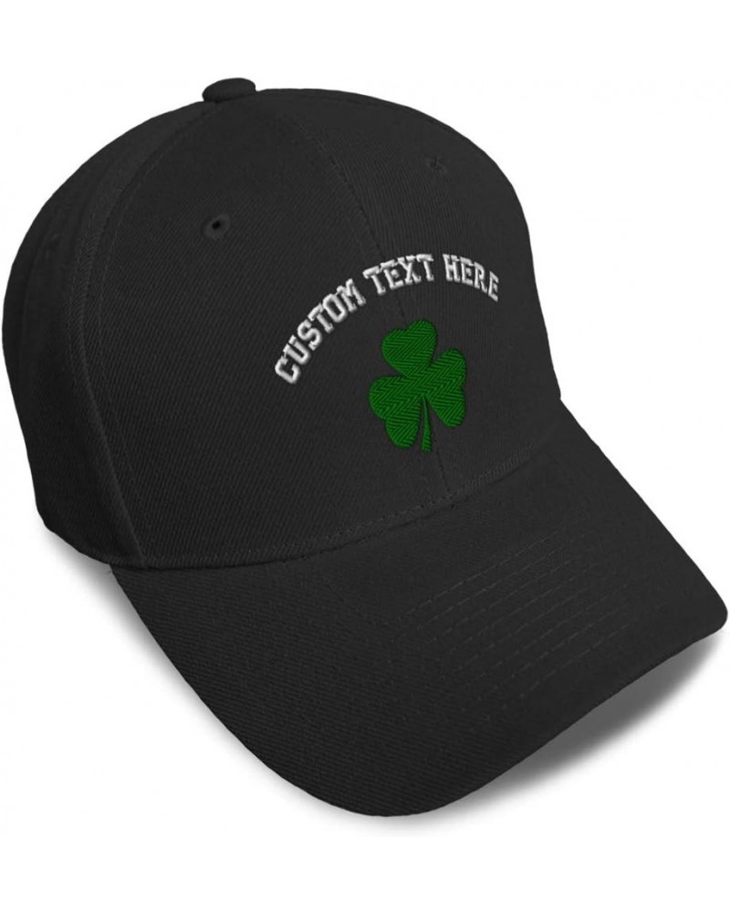 Custom Baseball Cap Shamrock Irish Embroidery Acrylic Dad Hats for Men & Women Black Personalized Text Here $14.03 Baseball Caps