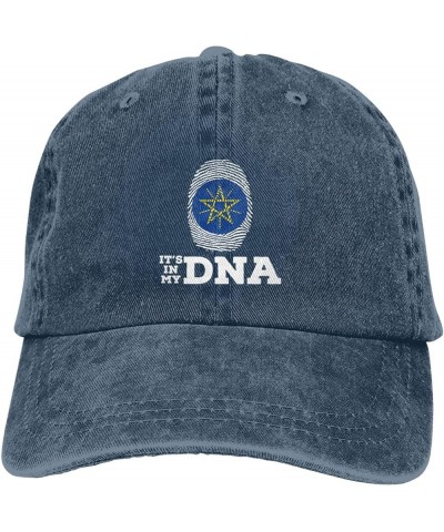 Emblem of Ethiopia It's in My DNA Baseball Cap for Men Women Hats Adjustable Vintage Cowboy Hat Navy Blue $13.25 Cowboy Hats