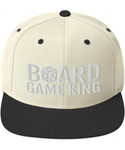 Board Game King Dice Flatbrim Flat Brim Snapback Hat Natural/ Black $19.50 Baseball Caps