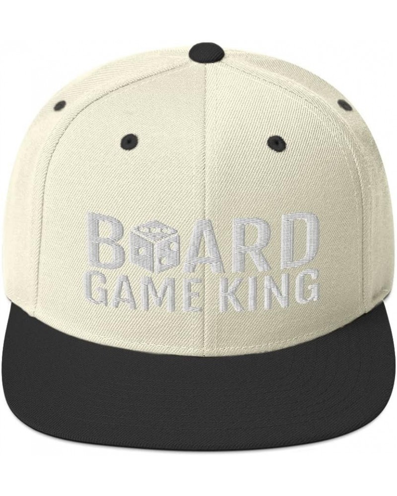 Board Game King Dice Flatbrim Flat Brim Snapback Hat Natural/ Black $19.50 Baseball Caps