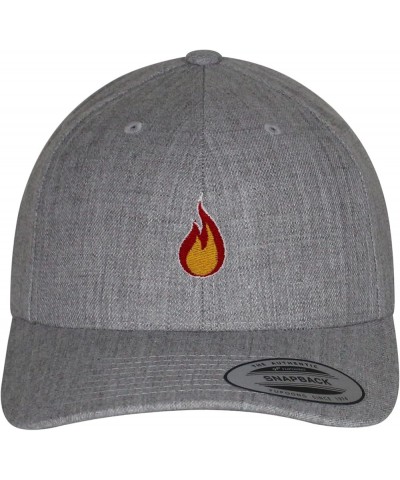 Fire Curved Bill Snapback Outdoor Cap Firepit Camping Heather Grey $14.03 Baseball Caps