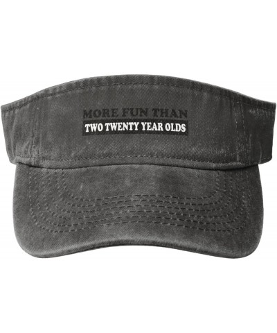 More Fun Than Two Twenty Year Olds Sport Sun Visor Hats Ball Caps Empty Top Baseball Sun Cap for Men Women,Black Deep Heather...