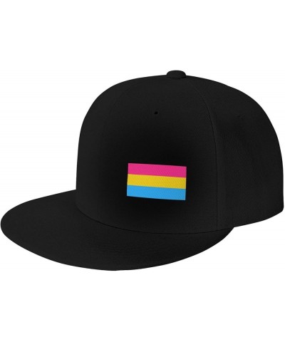 Pansexual Pride Flag Men's and Women's Snap Hats Flat Brim Baseball Caps Cute and Funny Hats Trucker Dad Hats Black Black $14...