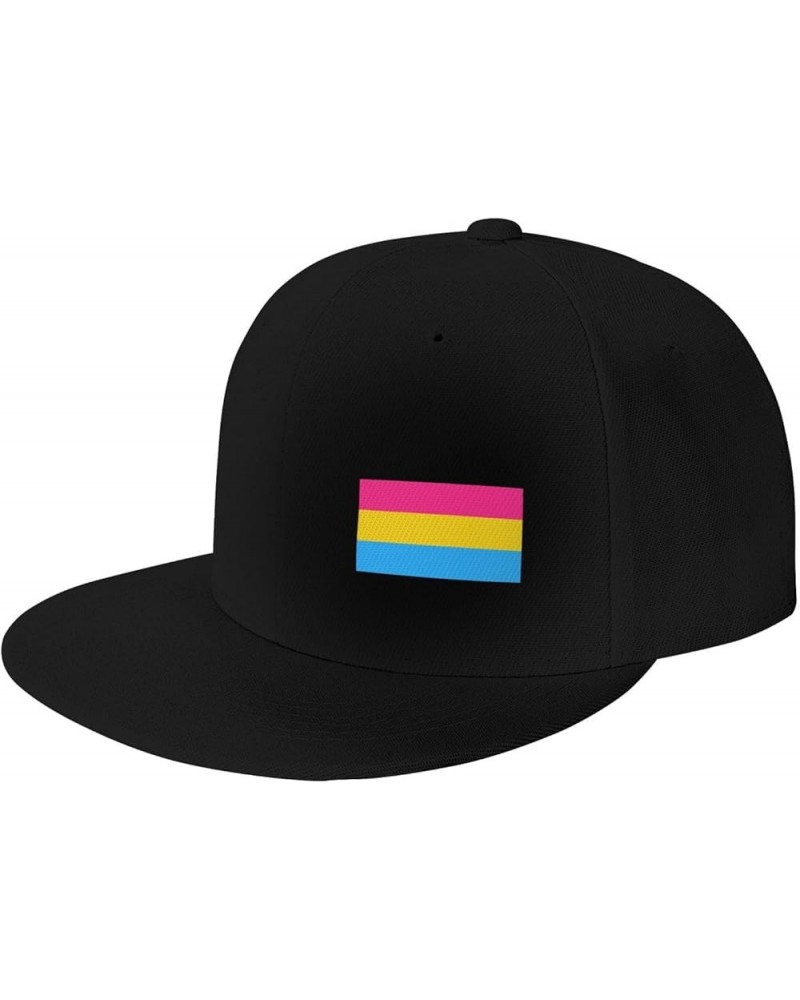 Pansexual Pride Flag Men's and Women's Snap Hats Flat Brim Baseball Caps Cute and Funny Hats Trucker Dad Hats Black Black $14...