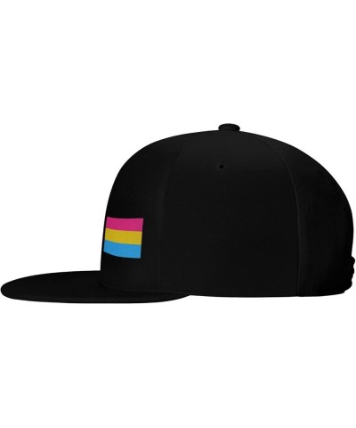 Pansexual Pride Flag Men's and Women's Snap Hats Flat Brim Baseball Caps Cute and Funny Hats Trucker Dad Hats Black Black $14...