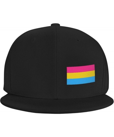 Pansexual Pride Flag Men's and Women's Snap Hats Flat Brim Baseball Caps Cute and Funny Hats Trucker Dad Hats Black Black $14...