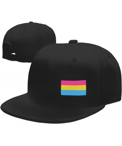 Pansexual Pride Flag Men's and Women's Snap Hats Flat Brim Baseball Caps Cute and Funny Hats Trucker Dad Hats Black Black $14...