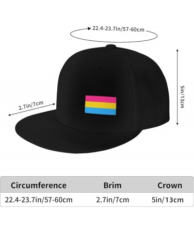 Pansexual Pride Flag Men's and Women's Snap Hats Flat Brim Baseball Caps Cute and Funny Hats Trucker Dad Hats Black Black $14...