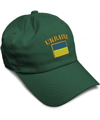 Soft Baseball Cap Ukraine Flag Embroidery Flags World Cup Soccer Cotton Embroidered Dad Hats for Men & Women Forest Green Des...