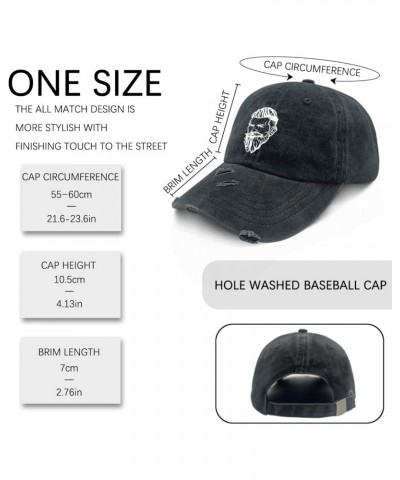 Man Long Beard Hats for Womens Washed Distressed Baseball Cap Funny Washed Dad Hat Light Weight $12.87 Baseball Caps