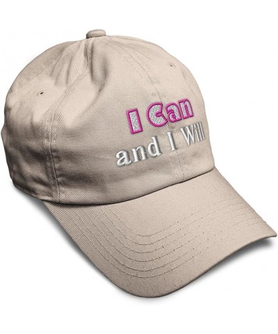 Soft Baseball Cap I Can and I Will Cotton Dad Hats for Men & Women Stone $17.39 Baseball Caps