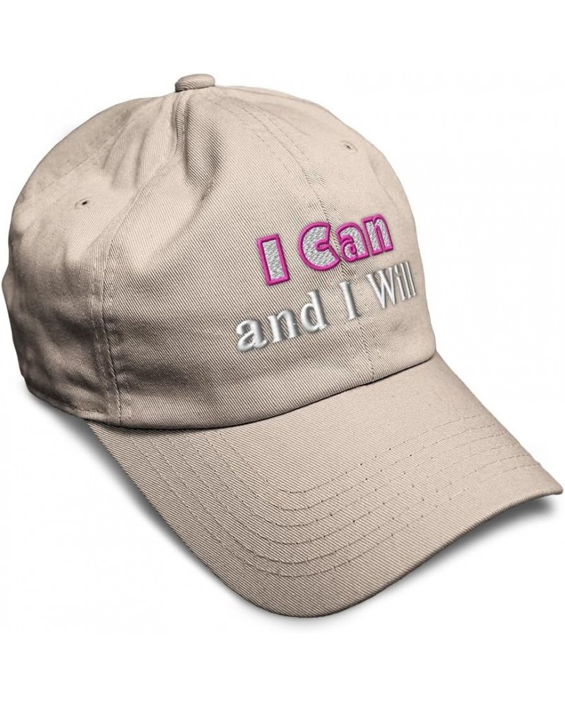 Soft Baseball Cap I Can and I Will Cotton Dad Hats for Men & Women Stone $17.39 Baseball Caps