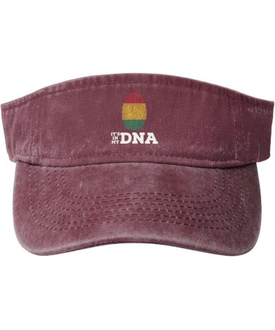 Guinea It's in My DNA Sun Visor Hats for Women Men Sun Hat Vintage Golf Hat Adjustable Baseball Cap Red $11.64 Visors