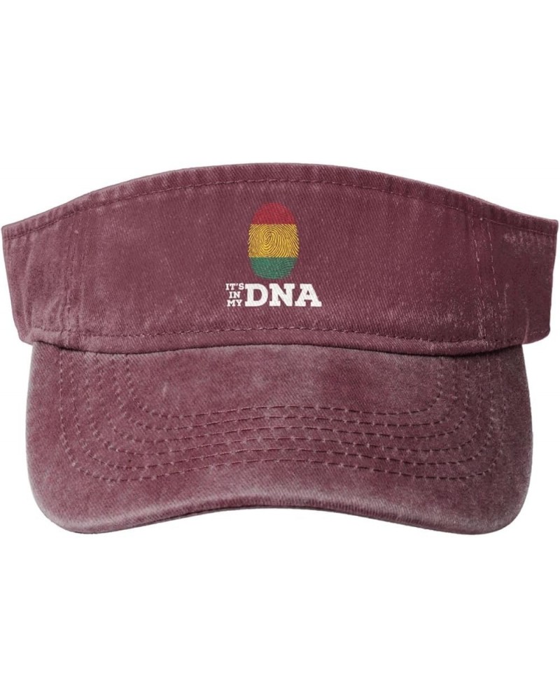 Guinea It's in My DNA Sun Visor Hats for Women Men Sun Hat Vintage Golf Hat Adjustable Baseball Cap Red $11.64 Visors