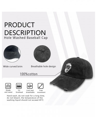 Man Long Beard Hats for Womens Washed Distressed Baseball Cap Funny Washed Dad Hat Light Weight $12.87 Baseball Caps