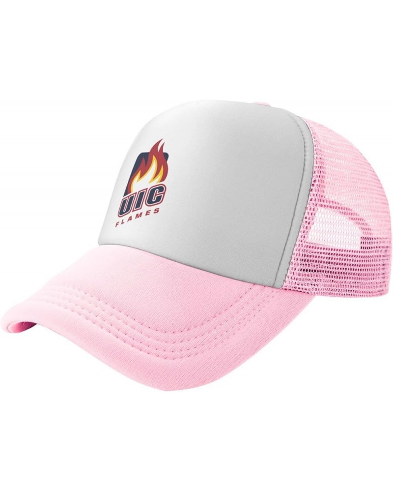 UIC Flame Trucker Hats，Adjustable Comfortable Mesh Shade Baseball Cap for Men and Women Pink $10.07 Baseball Caps