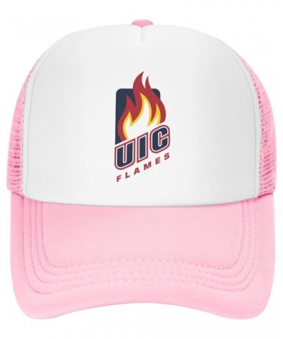 UIC Flame Trucker Hats，Adjustable Comfortable Mesh Shade Baseball Cap for Men and Women Pink $10.07 Baseball Caps