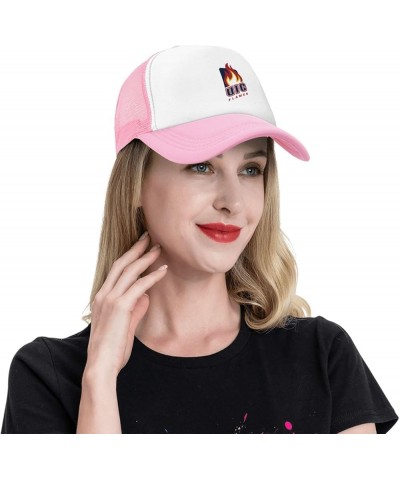 UIC Flame Trucker Hats，Adjustable Comfortable Mesh Shade Baseball Cap for Men and Women Pink $10.07 Baseball Caps