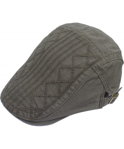 Newsboy Cap for Men Classic Winter Cotton Flat Visor Hats Fashion Embroidery Hunting Golf Driving Beret Hat Army Green $11.32...