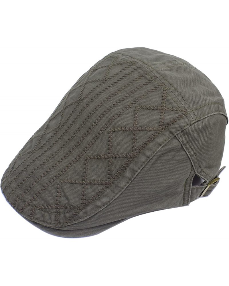 Newsboy Cap for Men Classic Winter Cotton Flat Visor Hats Fashion Embroidery Hunting Golf Driving Beret Hat Army Green $11.32...