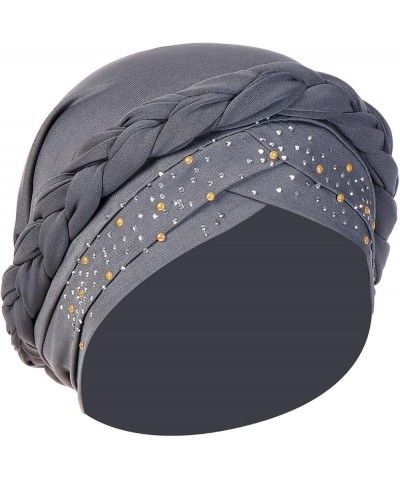 Turbans for Women Fashion Sleep Headwear Hair Wrap Pretied for Women Soft Pre Tied Bonnet African Knot Headwraps Grey $7.41 H...