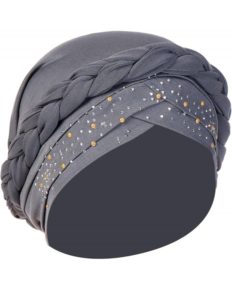 Turbans for Women Fashion Sleep Headwear Hair Wrap Pretied for Women Soft Pre Tied Bonnet African Knot Headwraps Grey $7.41 H...