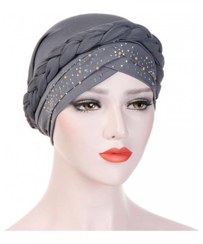 Turbans for Women Fashion Sleep Headwear Hair Wrap Pretied for Women Soft Pre Tied Bonnet African Knot Headwraps Grey $7.41 H...