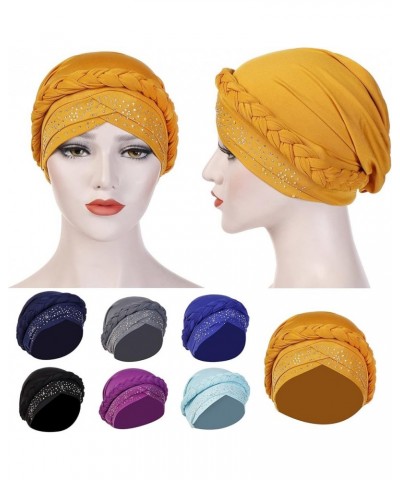 Turbans for Women Fashion Sleep Headwear Hair Wrap Pretied for Women Soft Pre Tied Bonnet African Knot Headwraps Grey $7.41 H...