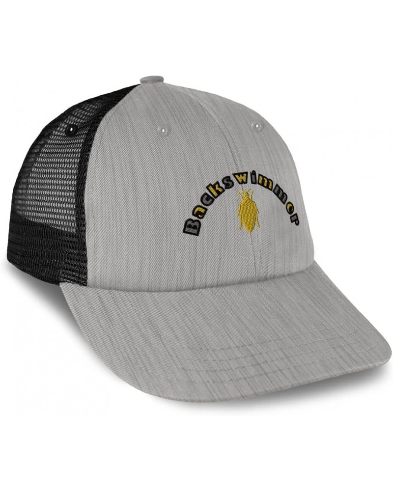 Custom Custom Trucker Hat Baseball Cap Backswimmer Insects Nature Cotton Biology Dad Hats for Men & Women Heather Gray Black ...