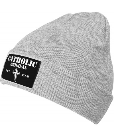 Catholics Since 33 Beanie for Mens Women Winter Warm Hat Knitted Cuffed Skull Cap Black Gray $8.67 Skullies & Beanies