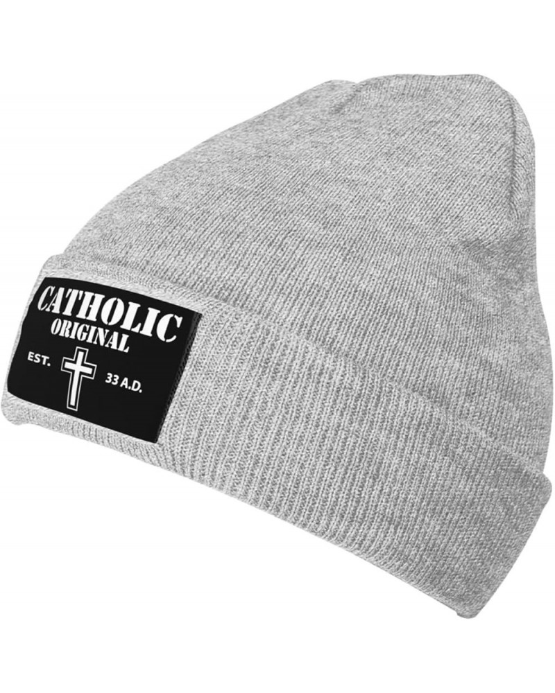 Catholics Since 33 Beanie for Mens Women Winter Warm Hat Knitted Cuffed Skull Cap Black Gray $8.67 Skullies & Beanies