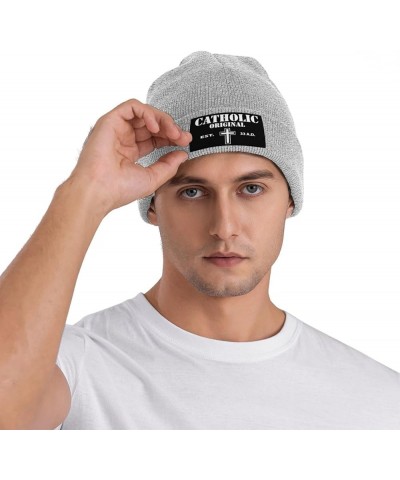 Catholics Since 33 Beanie for Mens Women Winter Warm Hat Knitted Cuffed Skull Cap Black Gray $8.67 Skullies & Beanies