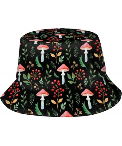 Mushroom Bucket Hat Summer Beach Sun Hat Packable Fisherman Cap for Women Men Boys Girls Mushroom_002 $10.88 Bucket Hats