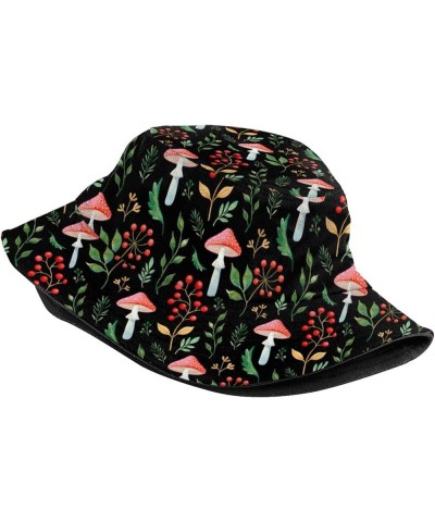 Mushroom Bucket Hat Summer Beach Sun Hat Packable Fisherman Cap for Women Men Boys Girls Mushroom_002 $10.88 Bucket Hats