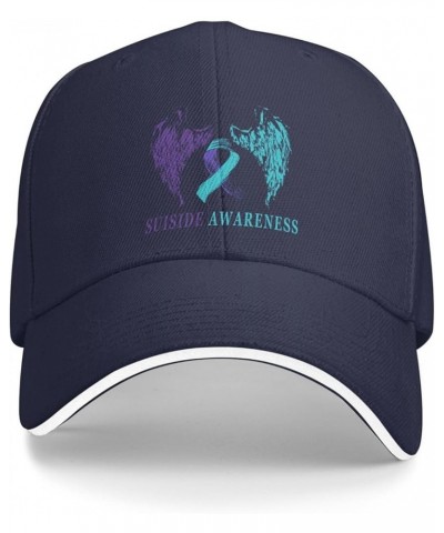 Vintage Wings Suicide Prevention Awareness Baseball Cap Navy Blue $9.65 Baseball Caps