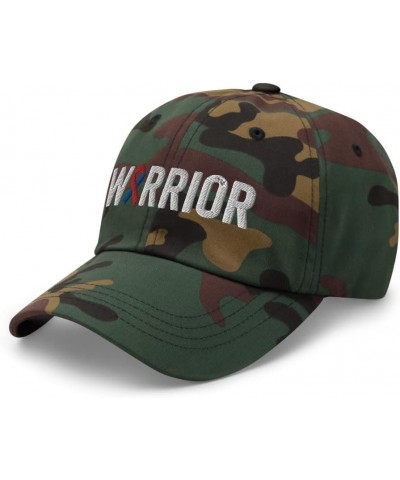 Congenital Heart Defect Warrior Hat with Red & Blue Ribbon Color | Congenital Heart Defect Awareness Baseball Cap Green Camo ...