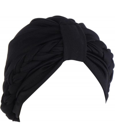 Womens Hats Winter Women Braid Turban Hats Cap Hair Bonnet Head Scarf Wrap Cover Hat Snow Hats for Women Black $7.30 Skullies...