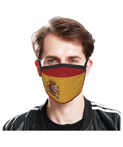 Flag of Spain Face Mask 2 Pcs Face Cover Reusable Washable Breathable for Men Women Balaclavas Bandanas Black $11.49 Balaclavas