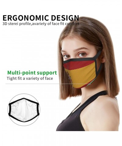 Flag of Spain Face Mask 2 Pcs Face Cover Reusable Washable Breathable for Men Women Balaclavas Bandanas Black $11.49 Balaclavas