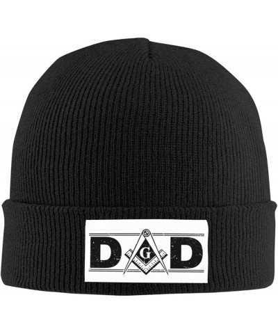 Mens Masonic Dad, Beanie Hat Men Knit Skull Cap Women Winter Warm Hat Knitted Hat Slouchy Hat Black Black $11.39 Skullies & B...