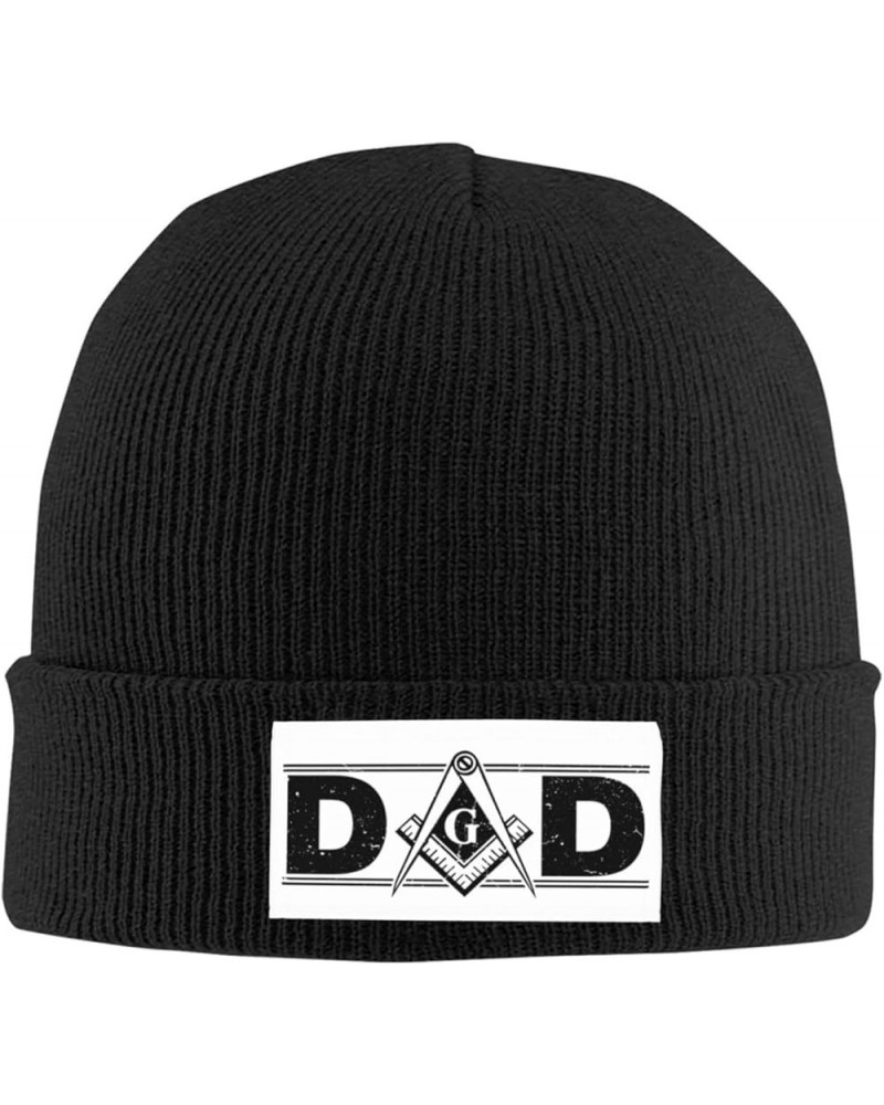 Mens Masonic Dad, Beanie Hat Men Knit Skull Cap Women Winter Warm Hat Knitted Hat Slouchy Hat Black Black $11.39 Skullies & B...