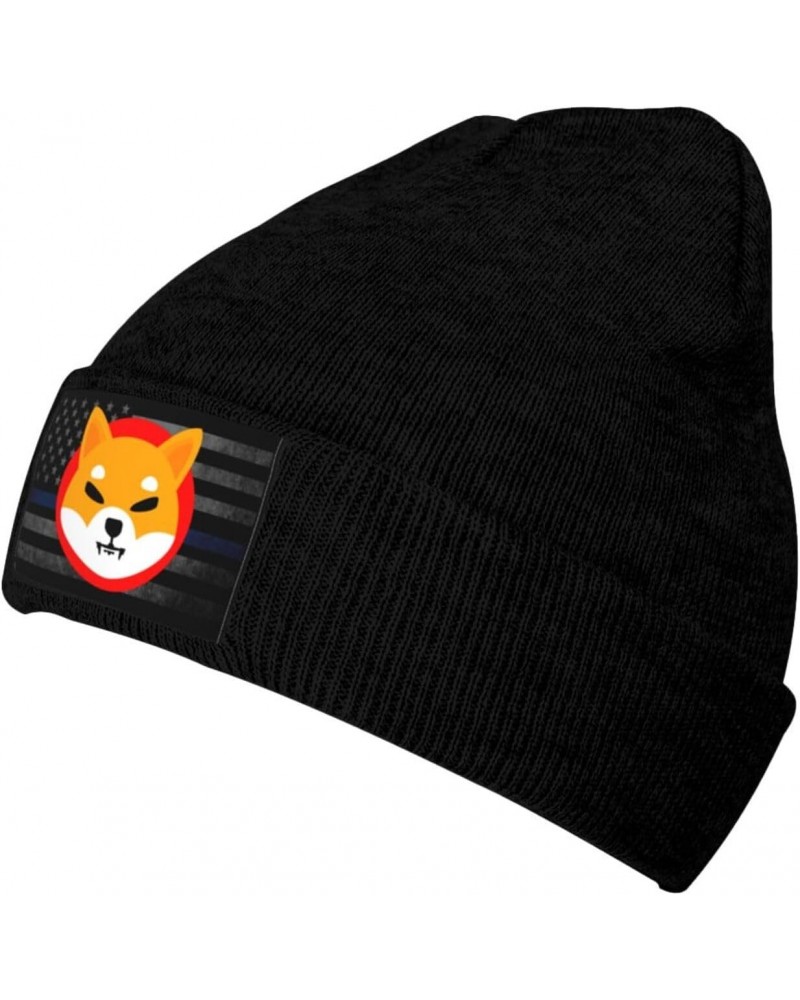 Shiba Inu Token Shib Coin Knit Hat Cap Winter Warm Soft Stretch Beanie Hat for Men Women3429 Black $10.47 Skullies & Beanies